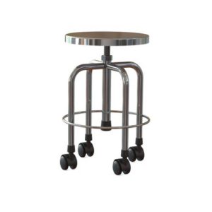 PAT-0132-HO Banqueta Giratória em Aço Inox com rodízios