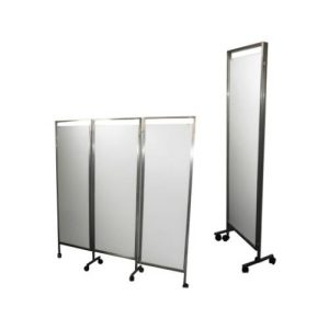 PAT-0244A-HO Biombo Triplo em Aço Inox com Divisórias em Pvc